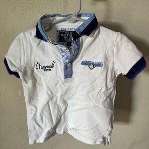 Mayoral White and Blue Polo Shirt Classic Design